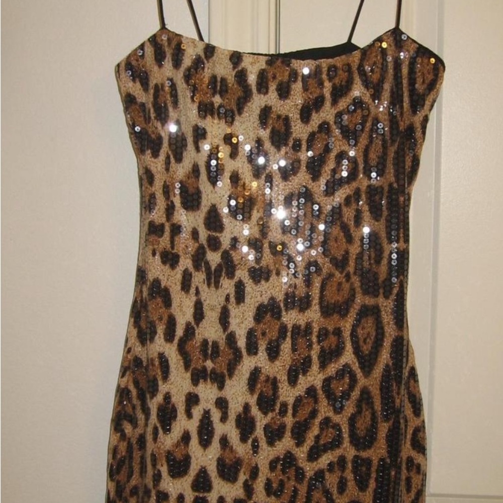 Leopard Print Sequin Dress - Picture 3 of 4